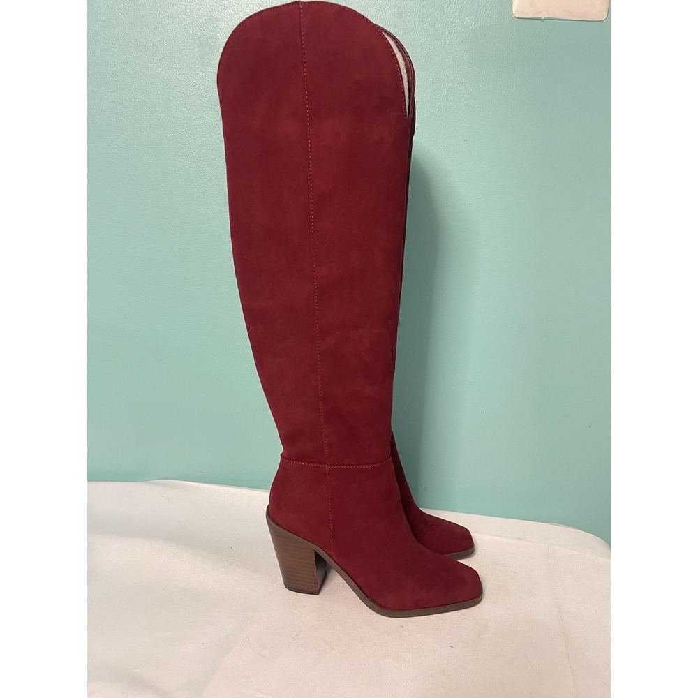 Jessica Simpson Ravyn Women's Over-The-Knee Zipper Boots Burgundy Size‎ 5